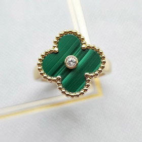 Van Cleef & Arpels classic malachite ring-3695  
